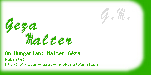 geza malter business card